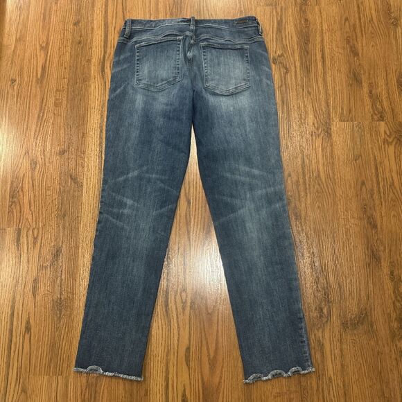 Carve Designs Jeans Womens 8 Blue Raw Frayed Hem Straight Leg Organic Cotton - Picture 7 of 8